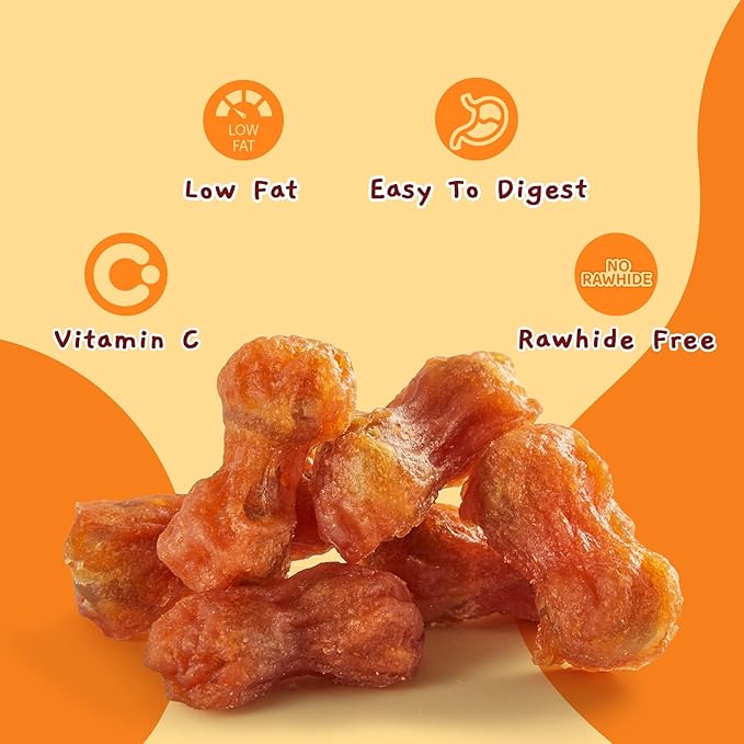 Jungle Calling Rawhide Free Dog Chew Treats, Real Chicken Wrapped Peanut Butter Bones, Teeth Clean Chewy Training Snacks, 6 oz