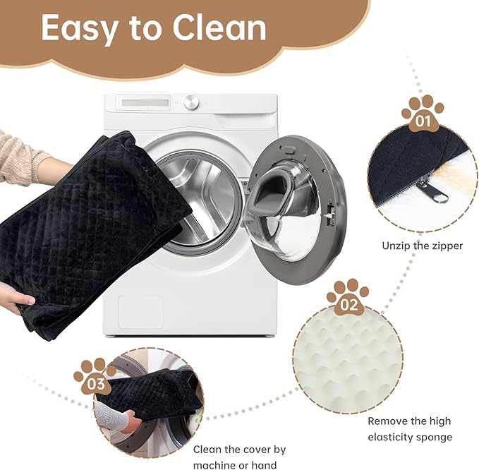 Car Seat for Large Size Dog, Booster Seat for Dogs Under 55 lbs or 2 Small Dogs, Soft Car Dog Bed Filling in Thick Memory Foam with 2 Safety Leashes and Storage Pocket (Grey/Black)