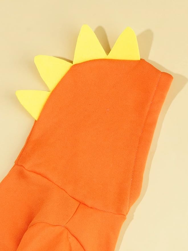 QWINEE Dinosaur Hoodie Warm Jacket Christmas Halloween Costume Clothes for Puppy Kitten Small Medium Dogs Cats Orange L