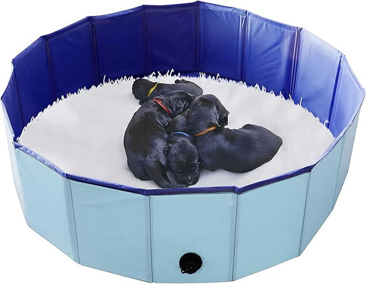Artilife Whelping Box for Dogs and Puppies Welp Box Whelping Pool,Puppy Whelping Pen for Dogs,Great for Puppies,Easy to Clean (32inch Dia.x8inch H(80x20cm), Blue)