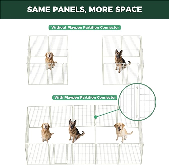 FXW Playpen Connector (Pack of 2), Playpen Accessories Only for FXW Dog Playpen, Designed for 45"/50" Height FXW Homeplus/Rollick/Instant Playpen (Playpen Not Included), White│Patent Pending