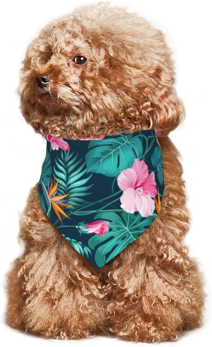 Hawaii Hawaiian Flower Leaf Dog Bandana Scarf Triangle Bibs Pet Accessories Cat Kerchief