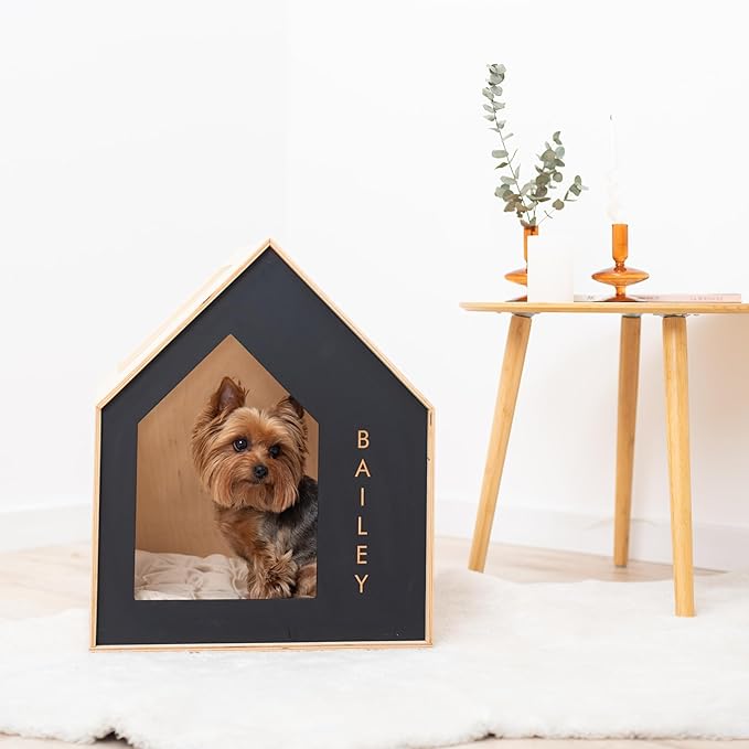 Enjoy The Wood Dog Furniture Crate - Wooden Dog Crates for Small & Medium Dogs - Personalized Housewarming Gift for Pet Owner