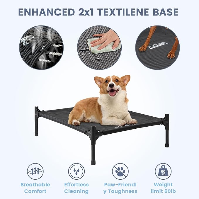 29" 2-in-1 Dog House for Medium Dogs, Elevted Dog House Outdoor/Indoor, Weatherproof Elevated Pet Shelter, Breathable Mesh & Steel Frame, Easy to Assemble & Clean(Blue)