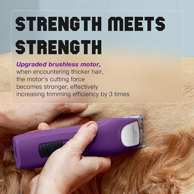 Professional Dog Clippers for Grooming - 2 Speed Pet Grooming Kit for Thick Curly Matted Coats - Low Noise Heavy Duty Cordless Hair Trimmer with Detachable Metal Blade