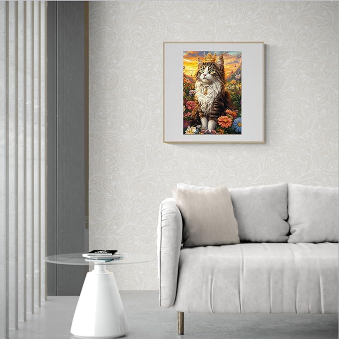 KAAYEE Wooden Puzzles for Adults, Elegant Cat 255 Piece Unique Animal Shape Puzzle, Cat Wood Puzzle for Adults, Creative Gifts for Friends/Family, Home Decor(13.4 * 9.4in)