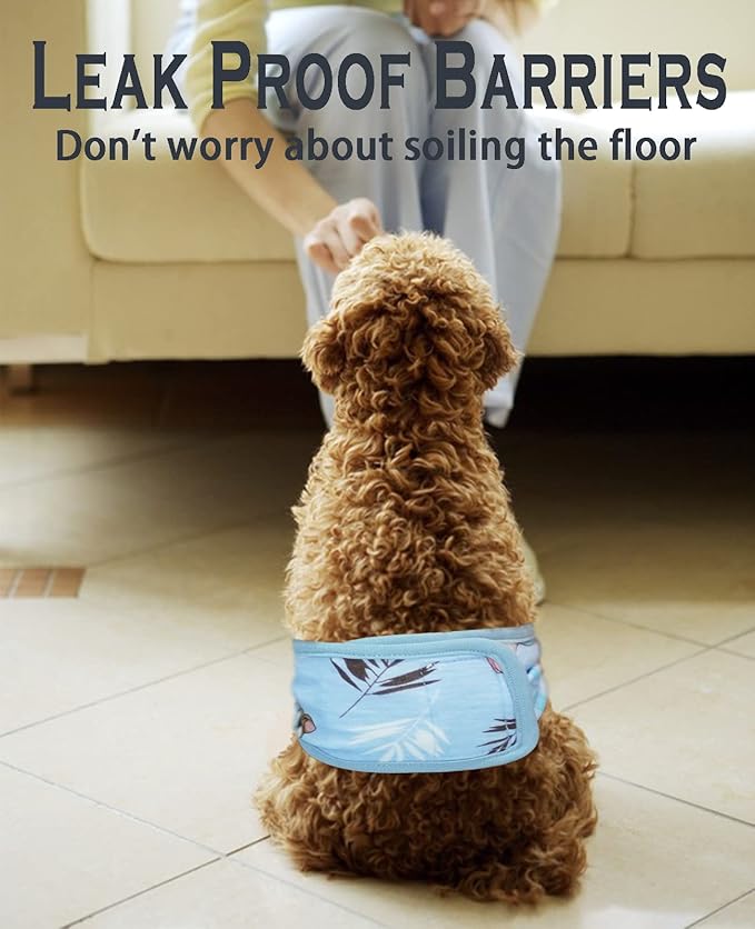 Dog Diapers Male, 3 Pack Washable Reusable Male Dog Belly Bands, Soft and Comfortable Leak Proof Doggie Wraps with High Absorbing for Untrained, Incontinence Small Medium Dogs, XL