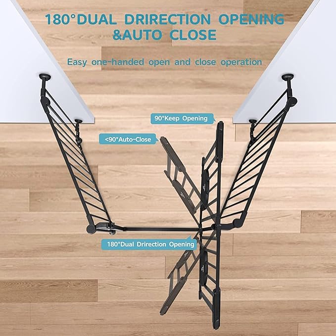 150" Wide Pet Gate Metal Safety Playpen - Fireplace Fence for Pet/Dog/House Stairs, 6-Panel, Black