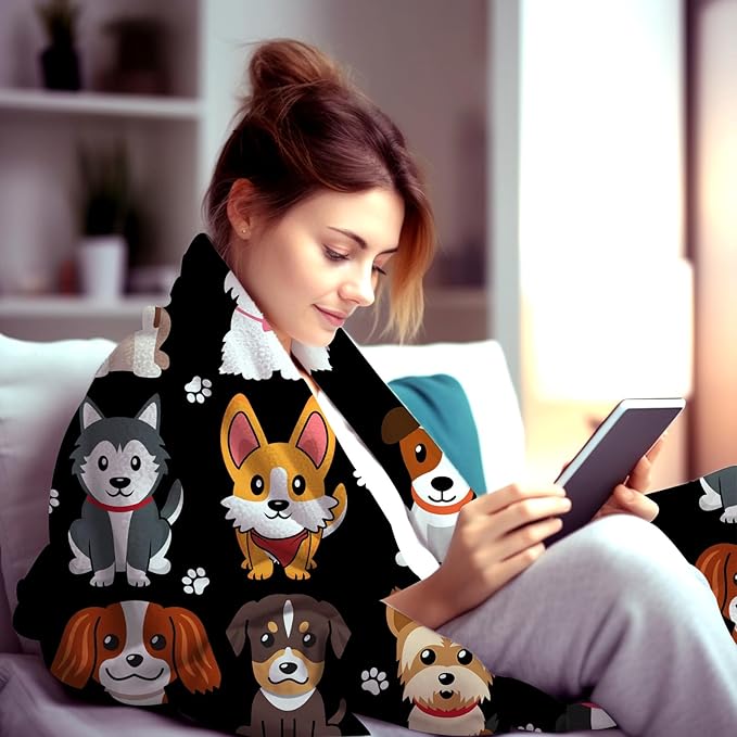 Dog Blanket Puppy Plush Gifts Just A Girl Who Loves Dog Blankets Ultra Soft Cozy Flannel Throw Blankets Bedding for Kids Girls Adults Women Gifts 50"x40"