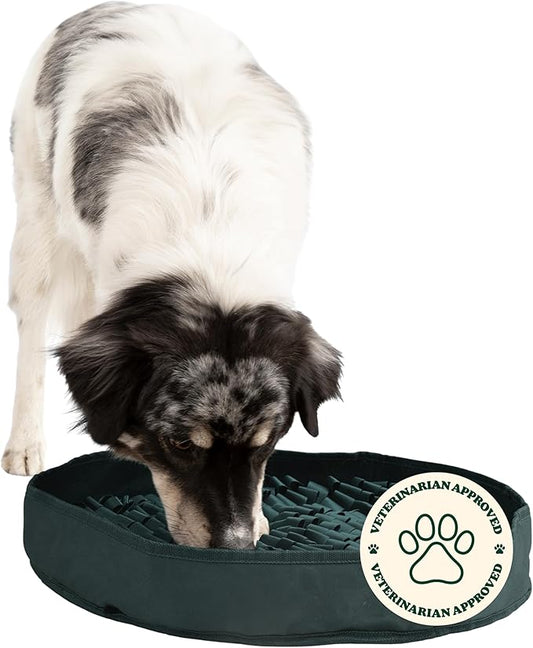 Reggie Stimulating Feeder Mat for Dogs | Slow Feeding Snuffle Mat to Reduce Speed Eating, Stress & Boredom | Dog Enrichment Toy for Mental Stimulation | Vet-Approved, Durable & Washable | Hunter Green
