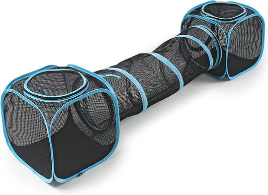 INTURN Cat Furniture Tent for Indoor and Outdoor Playpen Portable Cat Tunnels, Outdoor Kennel (2 Cube + Tunnel)