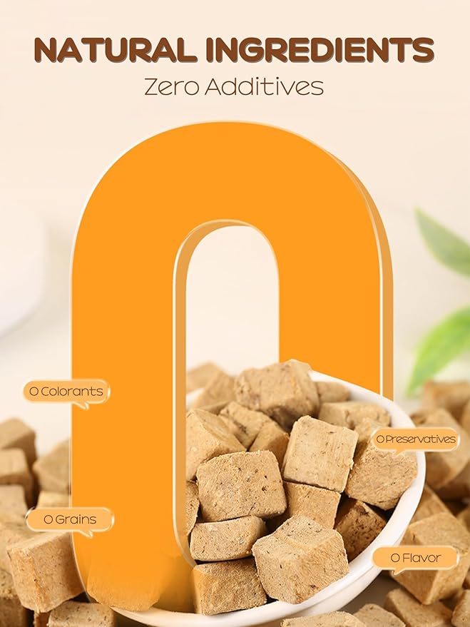 7 OZ Freeze Dried Chicken Liver Treats for Dogs Cats, High Protein Raw Dog Food Topper, Single Fresh Ingredient Treats, Rawhide Free