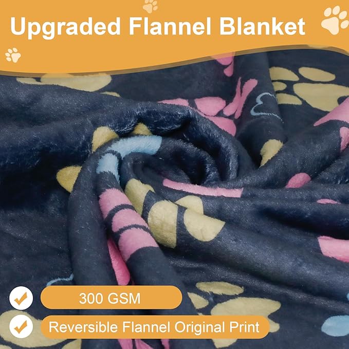 Dog Blanket for Medium Dogs Washable - Soft Fluffy Puppy Blanket with Premium 300GSM Coral Fleece, Cozy Calming Cat Blankets for Indoor Cats for Kitten Doggy, Navy Blue