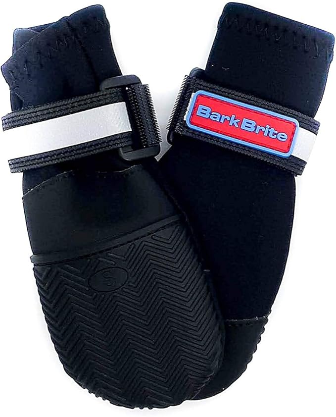 All Weather Neoprene Paw Protector Dog Boots with Reflective Straps in 5 Sizes! (Black Small)
