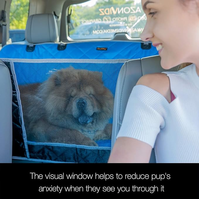 iBuddy Dog Seat Cover for SUV and Small Truck, Waterproof Car Hammock Heavy Duty Back Seat Cover for Dog with Mesh Window Durable Scratchproof Pet Car Seat Protector for Rav4 CR-V Jeeps