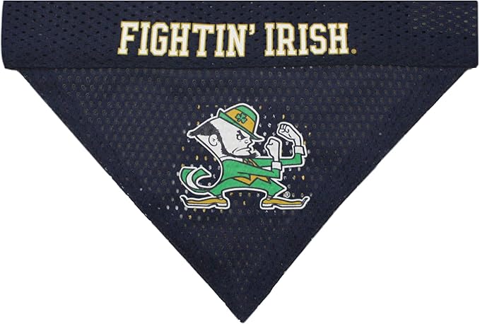 Pets First Collegiate Pet Accessories, Reversible Bandana, Notre Dame Fighting Irish Size Small/Medium