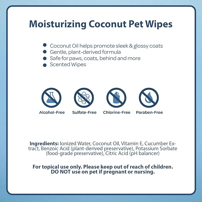Best Pet Supplies Pet Grooming Wipes for Dogs & Cats,Deodorizer for Coats & Dry, Itchy, or Sensitive Skin, Clean Ears, Paws, Body, & Butt - Moisturizing Coconut, 400 Count