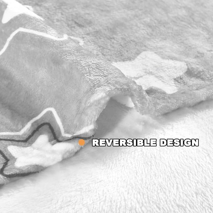 Dog Blanket,Super Soft Fluffy Premium Fleece Pet Puppy Blanket for Large Medium Dog Cat Mat Cover for Bed Couch,Star Print,Gray(41 x 31 Inch)