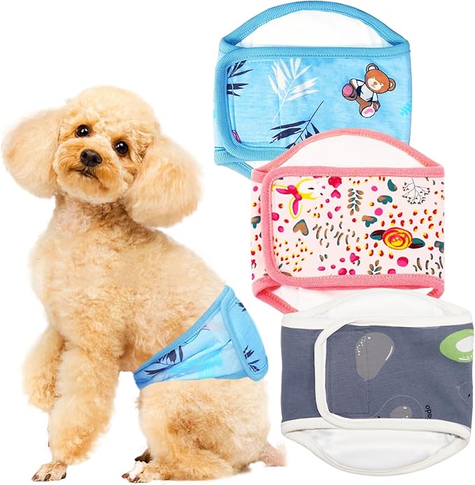 3PCS Male Dog Diapers, Premium Belly Bands for Male Dogs, Belly Band Dog Diaper,Comfortable Leak Proof Doggie Wraps with High Absorbing, for Untrained, Incontinence, XL