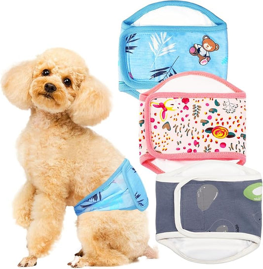 3PCS Male Dog Diapers, Premium Belly Bands for Male Dogs, Belly Band Dog Diaper,Comfortable Leak Proof Doggie Wraps with High Absorbing, for Untrained, Incontinence, XL