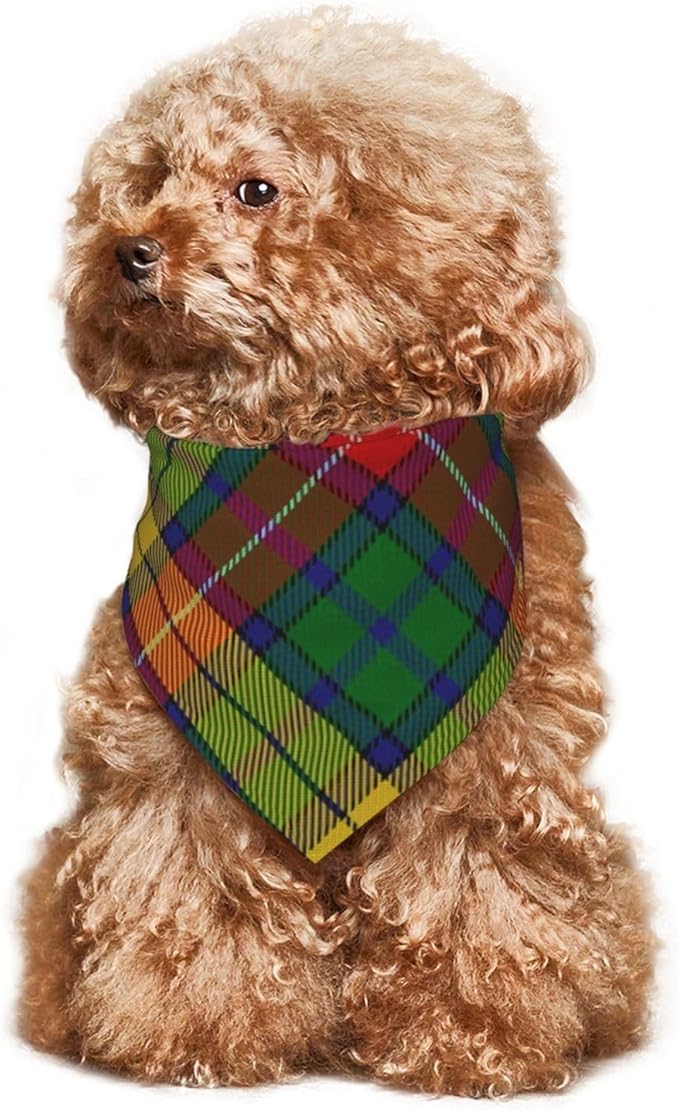 Scots Style Clan Buchanan Tartan Plaid Dog Bandana Scarf Triangle Bibs Pet Accessories Cat Kerchief
