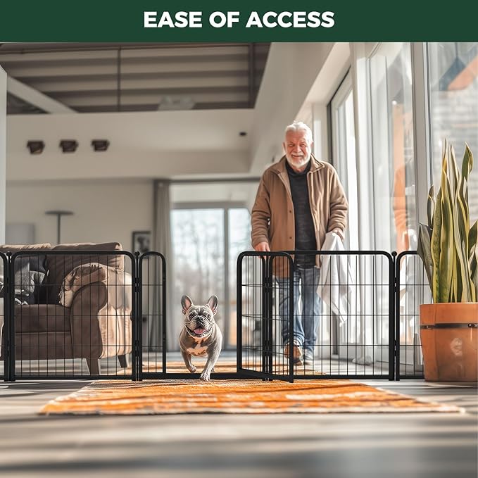 FXW Homeplus Unleashed Indoor Dog Playpen - Stress-Free and Safe Play, Heavy Duty 24 Inch 16 Panels with Connectors (Pack of 2) for Puppy and Small Dogs, Black│Patented