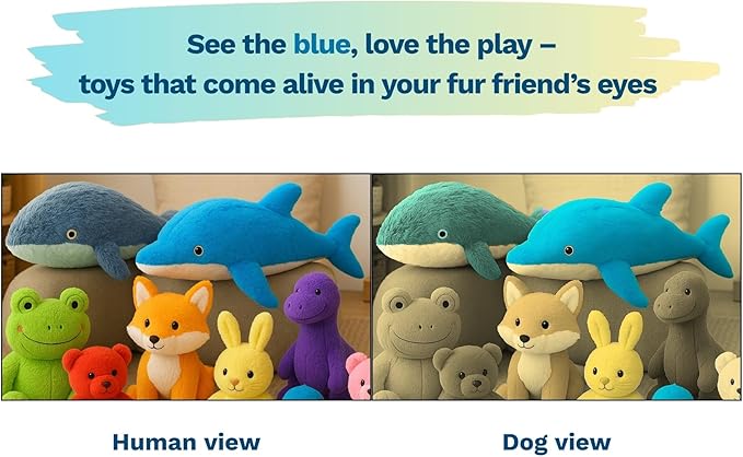 Crinkle Dog Toy – No stuffing Squeaky Dog Toy for Small, Medium & Large Breeds, Interactive Tough toy set - Ideal for Chewing, Teething & Fetch, Durable Pet-Safe Materials - Soft Blue Plush, Large