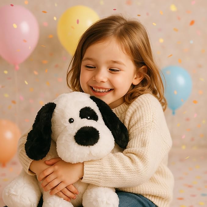 Floppy Stuffed Dog Puppy Plush Toy, Huggable White Beagle with Black Ears Labrador Retriever Stuffed Animal Dogs for Kids Girls Boys Baby Birthday Bedtime Gift, 20 inches