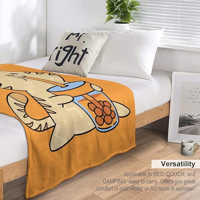 Cat Blanket Gifts - 40"x50" Cute Throw Blanket for Adults Kids - Orange Soft Plush Throws for Bed, Couch & Travel