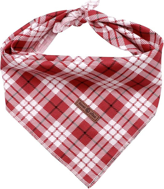 Lionet Paws Christmas Dog Bandana Washable Cotton Handkerchief Scarf Triangle Bandana for Small Medium Large Dogs