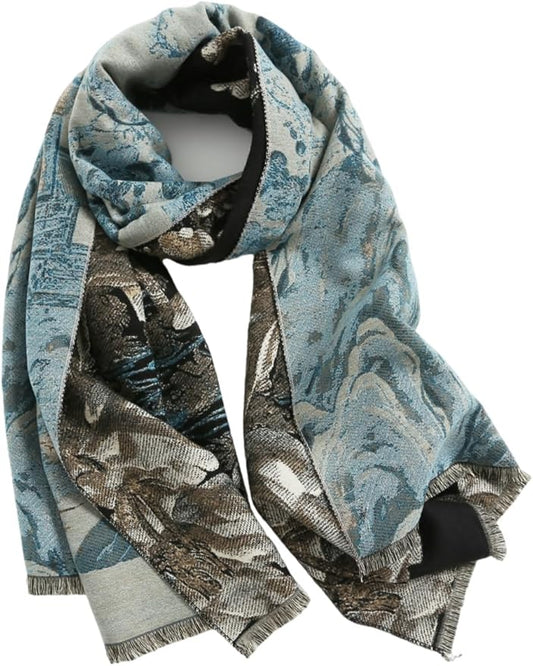 Jeelow Womens Pashmina Shawl Wrap Scarf - Elegant Dressy Evening Poncho Cape for Formal and Wedding Outfits