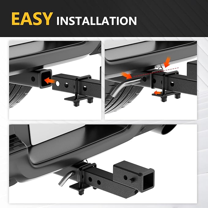 Trailer Receiver Hitch Riser & Extender Adapter, 2" Drop/Rise, Adjustable Lengths 5", 6", 8", 9", Solid Tube, 2-Inch Receiver, 7500 lbs Towing Capacity, Matte Black