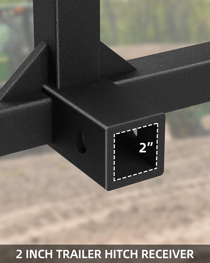 3 Point 2 in Trailer Hitch Receiver Heavy-Duty for Category 1 Tractors Compatible with Kubota, BX, LM25H, WLM Tractor, NorTrac, Yanmar, Kioti, Cat (3 Point Hitch-Black)
