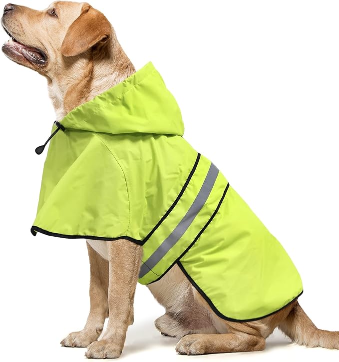 Dog Raincoats - Waterproof Dog Coat Hooded Reflective Puppy Rain Jacket with Leash Hole, Lightweight Pet Apparel Poncho Slicker for Dog Walking (Small, Green)