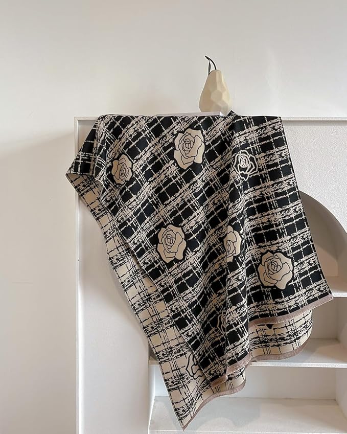 Jeelow Womens Pashmina Shawl Wrap Scarf - Elegant Dressy Evening Poncho Cape for Formal and Wedding Outfits