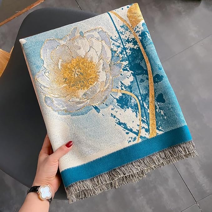 Jeelow Womens Pashmina Shawl Wrap Scarf - Elegant Dressy Evening Poncho Cape for Formal and Wedding Outfits