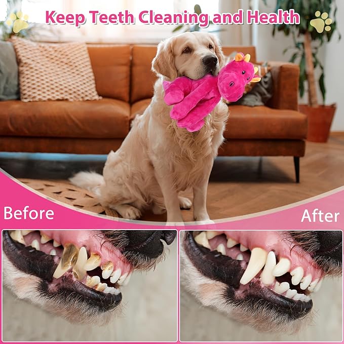 Dog Toys for Large Plush Dog Chew Toy with Squeaker and Crinkle Paper, Interactive Puppy Toys to Reduce Boredom and Anxiety, Tough Tug of War Pet Toys for Small, Medium and Large Dogs