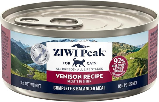 ZIWI Peak Wet Cat Food – All Natural, High Protein, Grain Free, Limited Ingredient, with Superfoods (Venison, Case of 24, 3oz Cans)