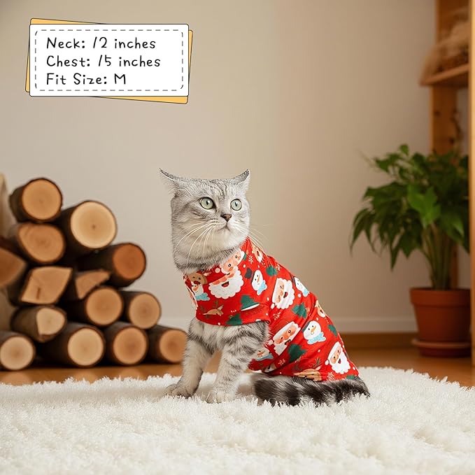 EXPAWLORER Cat Christmas Sweater - Sweaters for Cats Only Soft Warm Pet Clothes, Fall and Winter Xmas Coat Pullover Design, Fleece Sweatshirt Clothing Also for Puppy Small Dogs, Small