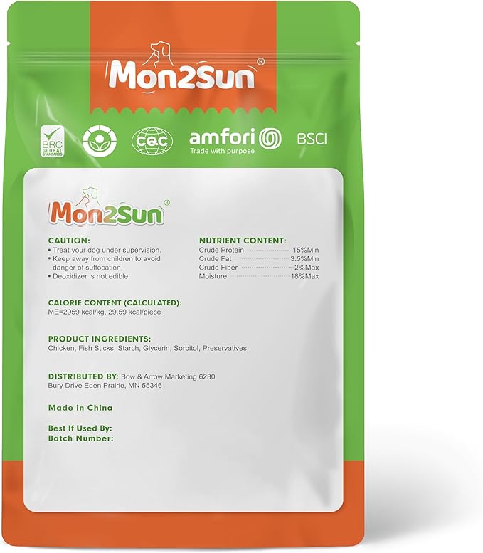 MON2SUN Rawhide Free Dog Treats Chicken Wrapped Cod Sticks for Small Dogs Healthy Training Treats Soft Snacks (31.75 Ounce -Pack of 1)