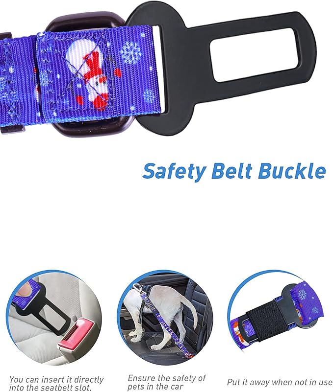 Hotsky Tactical Dog Leash Heavy Duty for Medium Large Dogs That Pull,4-6Ft Strong Bungee Shock Absorbing No Pull Dog Leash with Padded Double Handle and Car Seatbelt,Snowman