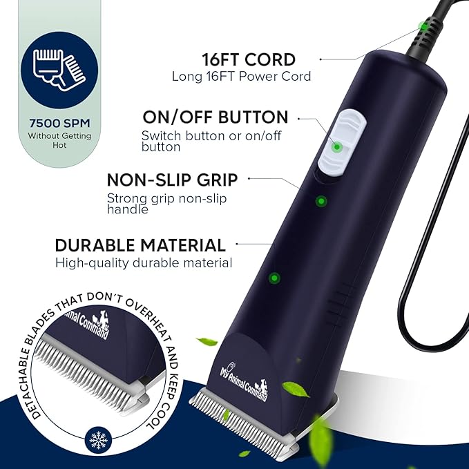 Professional Livestock Clippers for Grooming, Lightweight, Powerful Due to Our Innovative Brushless Motor, Thick Coats Trimmer for Sheep, Horses, Pigs, Farm Animals and Large and XL Dogs (Rescued)