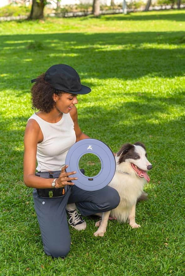 OllyDog Super Flyer Dog Frisbee Toy, 11" – Durable, Lightweight & Water-Resistant Flying Disc – Soft on Teeth & Gums – Floats on Water – Outdoor Fetch Toy for Medium & Large Dogs (Blue Heron)
