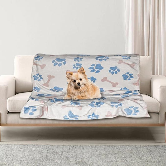 Dog Blanket for Medium Dogs Washable - Soft Fluffy Puppy Blanket with Premium 300GSM Coral Fleece, Cozy Calming Cat Blankets for Indoor Cats for Kitten Doggy,White