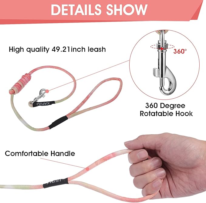 TIESOME Cat Harness and Leash Set, Adjustable Gradient Kitten Harness Escape Proof Harness with Leash for Kitty Outdoor Walking (Orange)