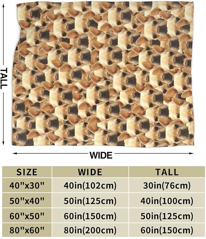 Funnylife Custom Dog Face Blankets 50" x 60" Personalized Pet Photo Blanket for Dog Dad Mom Pet Lover Gifts