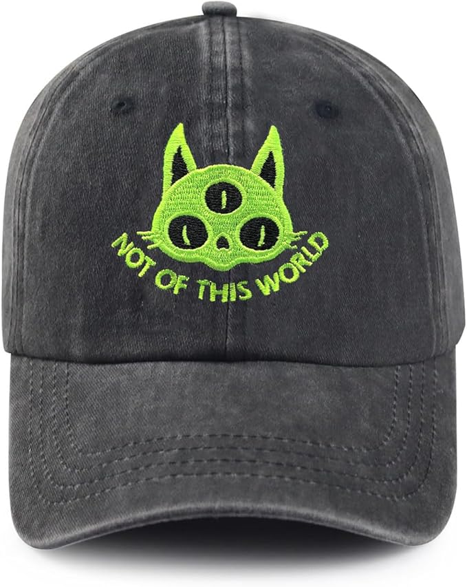 Black Cat Hat,Ragdoll Cat Embroidered Adjustable Cotton Baseball Cap for Men Women,Gifts for Cat Lovers