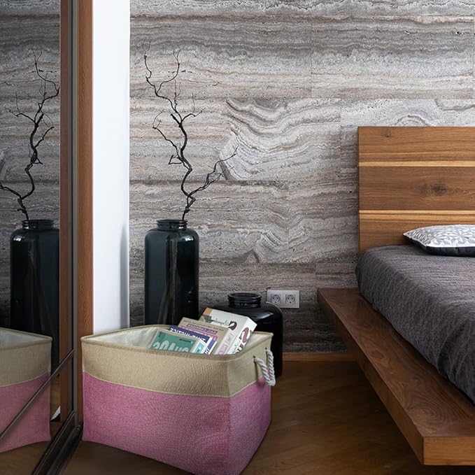 Custom Dog Basket for Toys Collapsible Storage Bin Grey Pink Blue Rectangular Pet Dog Storage Organizer Box with Handles Extra Large Customized Name & Real Dog Breed