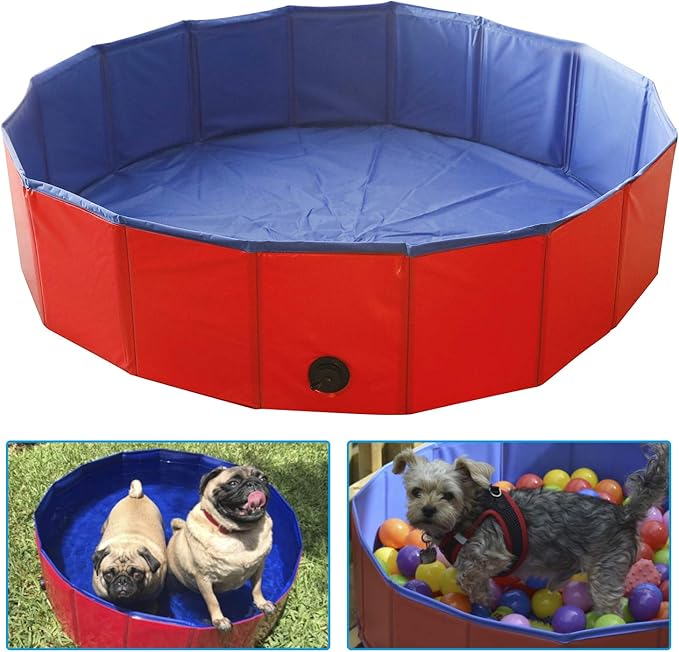 Artilife Foldable Dog Bath Pool - Portable Whelping Box for Puppies (39" Dia.x12" H(100x30cm))