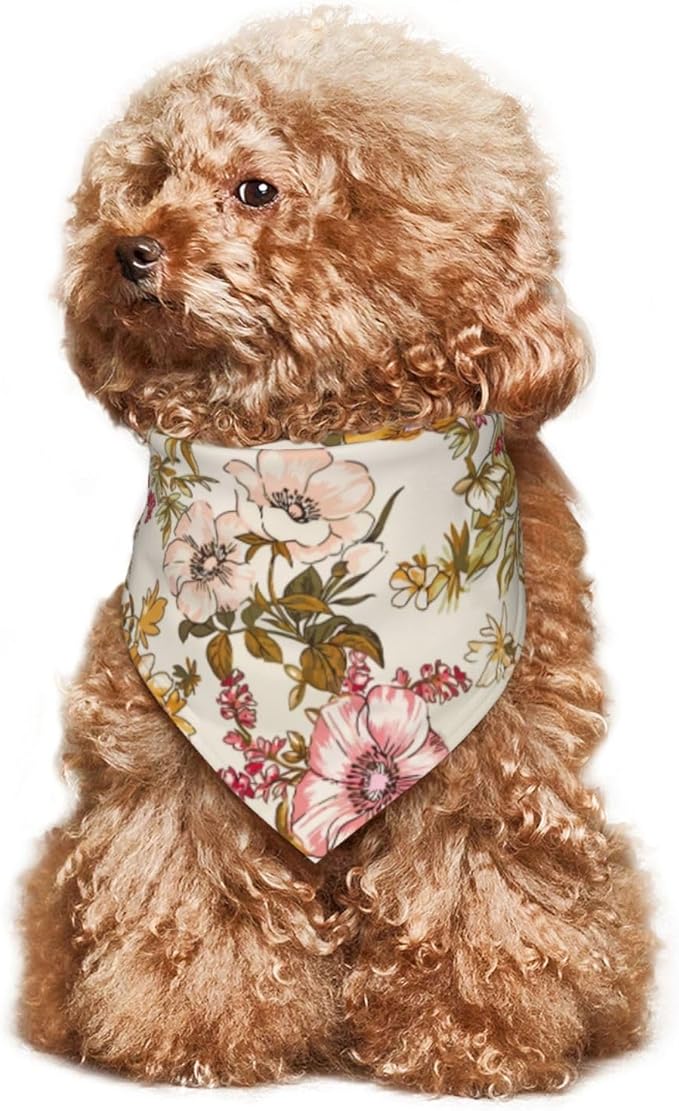 Floral Flower Dog Bandana Scarf Triangle Bibs Pet Accessories Cat Kerchief
